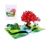 ETApopupcard 3D Pop-Up Love Heart Tree Card - Romantic Anniversary & Valentine’s Day Greeting Card - Whimsical Waterfall Landscape Design for Wife, Husband, Girlfriend, L28
