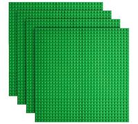 Etarnfly 4 Pack Classic Base Plates,25.5 x 25.5 cm Building Board Baseplates 100% Compatible with All Major Brands,Green