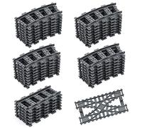Etarnfly 40PCS City Train Track, Classic Train Tracks Accessories, Railroad Building Toy Compatible with All Major Brand- 32 Curved, 6 Straight, 2 Integral forks train tracks