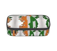 ETASUIOL Abstract Irish Flag Map Print Special Pencil Case,Large Capacity,Can Hold Pens,Pencils and Small Accessories