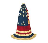 ETASUIOL American Flag Print Print Hooded Cloak For Halloween,Wizard Vampire Grim Reaper Costumes,Renaissance Style