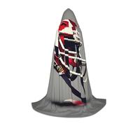 ETASUIOL American Football Print Hooded Cloak For Halloween,Wizard Vampire Grim Reaper Costumes,Renaissance Style