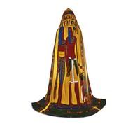 ETASUIOL Ancient Egypt Tribe Series Print Hooded Cloak For Halloween,Wizard Vampire Grim Reaper Costumes,Renaissance Style