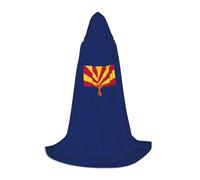 ETASUIOL Arizona State Flag Print Hooded Cloak For Halloween,Wizard Vampire Grim Reaper Costumes,Renaissance Style