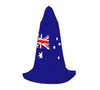 ETASUIOL Australian Flag Print Hooded Cloak For Halloween,Wizard Vampire Grim Reaper Costumes,Renaissance Style