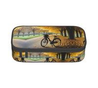 ETASUIOL Autumn Tree with Aged Old Bike Print Special Pencil Case,Large Capacity,Can Hold Pens,Pencils and Small Accessories