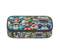 ETASUIOL Beach Colored Pebbles Print Special Pencil Case,Large Capacity,Can Hold Pens,Pencils and Small Accessories
