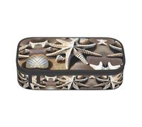 ETASUIOL Beach Seashell Starfish Print Special Pencil Case,Large Capacity,Can Hold Pens,Pencils and Small Accessories