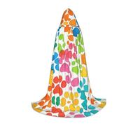 ETASUIOL Bear Paw Print Hooded Cloak For Halloween,Wizard Vampire Grim Reaper Costumes,Renaissance Style