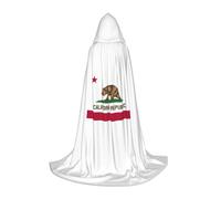 ETASUIOL California State Flag Print Hooded Cloak For Halloween,Wizard Vampire Grim Reaper Costumes,Renaissance Style