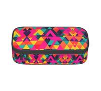ETASUIOL Colorful Triangle Print Special Pencil Case,Large Capacity,Can Hold Pens,Pencils and Small Accessories
