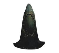 ETASUIOL Crown Of Thorns Print Hooded Cloak For Halloween,Wizard Vampire Grim Reaper Costumes,Renaissance Style