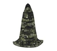 ETASUIOL Digital Camo Print Hooded Cloak For Halloween,Wizard Vampire Grim Reaper Costumes,Renaissance Style