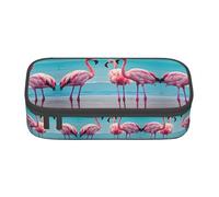 ETASUIOL Flamingo Beach Print Special Pencil Case,Large Capacity,Can Hold Pens,Pencils and Small Accessories