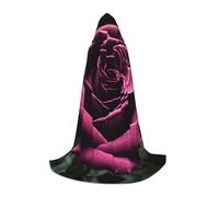ETASUIOL Gothic Rose Print Hooded Cloak For Halloween,Wizard Vampire Grim Reaper Costumes,Renaissance Style