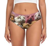ETASUIOL Guinea Pigs And Cupcakes Print Women'S Briefs Collection,Soft Stretchy Cotton Blend Underwear In Classic Design Black