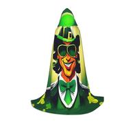 ETASUIOL Happy St Patrick'S Day Print Hooded Cloak For Halloween,Wizard Vampire Grim Reaper Costumes,Renaissance Style