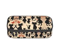 ETASUIOL Happy Walking Kitty Print Special Pencil Case,Large Capacity,Can Hold Pens,Pencils and Small Accessories