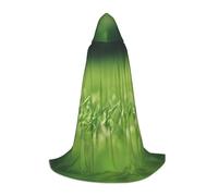 ETASUIOL Hd Green Nature Print Hooded Cloak For Halloween,Wizard Vampire Grim Reaper Costumes,Renaissance Style