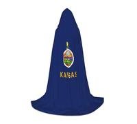 ETASUIOL Kansas State Flag Print Hooded Cloak For Halloween,Wizard Vampire Grim Reaper Costumes,Renaissance Style