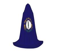 ETASUIOL Kentucky State Flag Print Hooded Cloak For Halloween,Wizard Vampire Grim Reaper Costumes,Renaissance Style