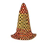 ETASUIOL Native American Print Hooded Cloak For Halloween,Wizard Vampire Grim Reaper Costumes,Renaissance Style