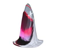 ETASUIOL Red Wine Bottle Glass Print Hooded Cloak For Halloween,Wizard Vampire Grim Reaper Costumes,Renaissance Style