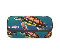 ETASUIOL Sea Turtle with Fishes Print Special Pencil Case,Large Capacity,Can Hold Pens,Pencils and Small Accessories