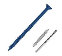 Etauwe 3/16" x 3-3/4" Concrete Screw Anchor Blue Flat Head Screws for Anchoring to Masonry, Brick, Block, Cement or Stucco, 50 PCS