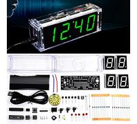 ETAxopowo DIY Electronic Kits Digital Green Clock Time Temperature Date Display English Voice time Night Light DIY Soldering Projects for Adults(11.5x4x3.2cm)