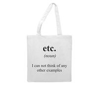 Etc. Alternative Dictionary Definition [DEF] tote style shopping bag - white