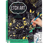 Hinkler - Kaleidoscope Etch Art Creations Flora and Fauna - Scratch Art Pad - Arts and Crafts for Adults - Perfect Gift for Art Lovers - Includes 16 Etch Art Pages Plus Stencil Sheets and More