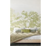 Etched Trees Wall Mural Origin Murals Light Green W300cm x H240cm
