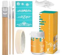 Etching Cream for Glass, Glass Etching Cream, Create Stunning Designs on Glass Surfaces, DIY Art Craft Bundle with 3 Application Brushes, 1 Paper Tape, 1 Nitrile Gloves, 1 Screen Print Label