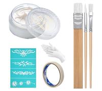 Etching Cream Kit for Glass, Etching Paste for Kit, DIY Art Craft Supplies Create Permanently Stunning, Bundled with 3 Application Brushes, 1 Paper Tape, 1 Nitrile Gloves, 1 Silk Screen Label