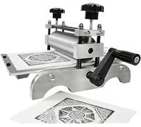 Etching Press Machine for Manual Printmaking, Monochrome Copper Plate and Relief Prints, Home Studio Use, 31x17cm Printing Size