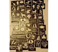 Etching Starter Set of 100 Most Popular Different Stencil Designs for Practicing Etching on Glassware