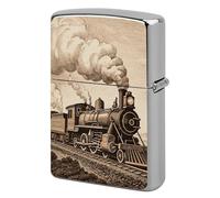 Etching Train Lighter Case Pouch Double-Sided Metal Lighter Sleeve Scratch & Drop Resistant Lighters Protector Fits Standard Kerosene Lighters Pocket Protective Cover for Camping Party