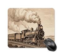 Etching Train Mouse Pad Square Laptop Mouse Mat Cute Computer Mousepad Keyboard Pad Non-Slip Desk Pads for Gaming Office Work Home 25 * 30cm