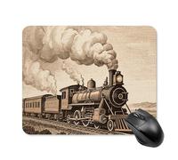 Etching Train Mouse Pad Square Laptop Mouse Mat Cute Computer Mousepad Keyboard Pad Non-Slip Desk Pads for Gaming Office Work Home 20 * 25cm