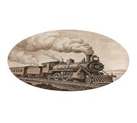 Etching Train Round Area Rug Non Slip Backing Doormat Water Absorbent Plush Throw Low-Pile Non-Slip Floor Mat Carpet for Living Room Bedroom Entryway Nursery Room 80 * 80cm