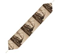 Etching Train Table Runner for Dining Table, Short Plush Runners Washable & Durable Tablerunner Modern Home Decor for Wedding, Kitchen, Holiday 200*33cm