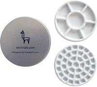 ETCHR Art Paint Palette Tray 37 Colour Wells Mini Round Shape Mixing Palette Portable for Watercolour Acrylic Oil and Gouache Artist Adult Kids Painting