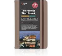 Etchr The Perfect Sketchbook Deckle Edition - Premium 300 GSM 100% Cotton Cold-Press, Hand-Torn Deckled Edges, Lay-Flat Binding, Vegan Leather Cover (A5 Portrait - 8.3 x 5.8 Inch)
