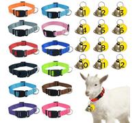 ETCYAOXIN 12-Pack Goat Collars with Bells and Numbered Tags,Adjustable Nylon Grazing Collars with Copper Bells,Find Your Farm Animals Fast! Suitable for Small Farm Animals Including Goats,Sheep,Cows