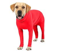 Etdane Dog Onesie After Surgery Pet Surgical Recovery Suit Anti Shedding Bodysuit for Female Male Dog Long Sleeve Claming Pajamas with Legs Orange Red/XS