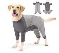 Etdane Dog Surgery Recovery Suit Dog Onesie for Female Male Dogs Medical Pet Shirt Anti Licking Adjustable Prevent Shedding Hair Patchwork Gray/XXXL