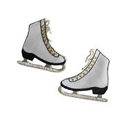 ETDesign #3391 Lot 2Pcs/Pair Ice Skate Shoes Embroidery Iron On Applique Patch for Craft, Sewing, Clothing--1 3/4"x1 7/8" inch/ea