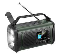 ETDEUH 20000mAh DAB+ Wind Up Radio Solar, Battery, Torch, Hand Crank Green