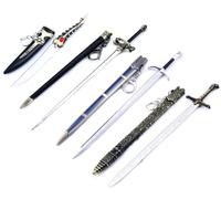 Etedsded Game of Throne Arya Stark Needle Jon Snow Longclaw Jaime Lannister Valyrian Steel Dagger Sword Metal Weapon Model Action Figure Arts Toys Collection Keychain Gift (4PCS)